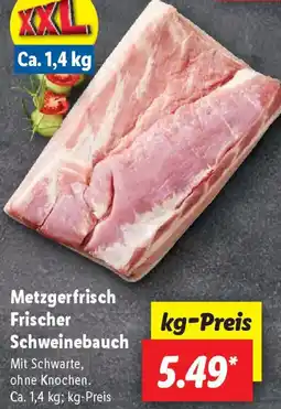 Lidl Metzgerfrisch Frischer Schweinebauch Angebot