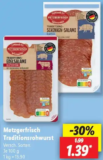 Lidl Metzgerfrisch Traditionsrohwurst Angebot