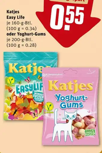 REWE Katjes easy life oder yoghurt-gums Angebot