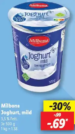 Lidl Milbona Joghurt, mild Angebot