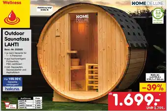 Netto Marken-Discount HOME DELUXE Outdoor Saunafass LAHTI Angebot