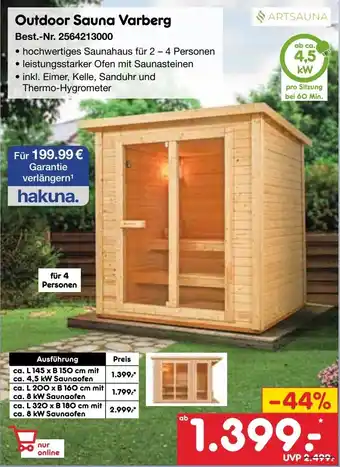 Netto Marken-Discount ARTSAUNA Outdoor Sauna Varberg Angebot