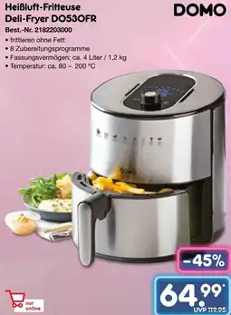 Netto Marken-Discount DOMO Heißluft-Fritteuse Deli-Fryer DO530FR Angebot