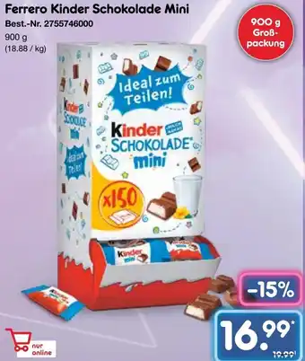 Netto Marken-Discount Ferrero Kinder Schokolade Mini Angebot