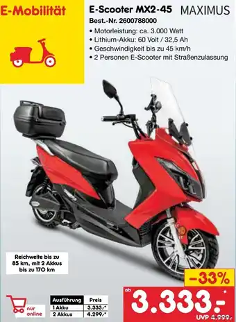 Netto Marken-Discount MAXIMUS E-Scooter MX2-45 Angebot