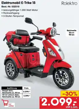 Netto Marken-Discount Rolektro Elektromobil E-Trike 15 Angebot