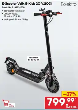 Netto Marken-Discount Rolektro E-Scooter Velix E-Kick 20 V.2021 Angebot