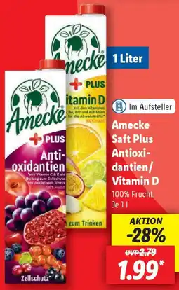 Lidl Amecke Saft Plus Antioxidantien/ Vitamin D Angebot