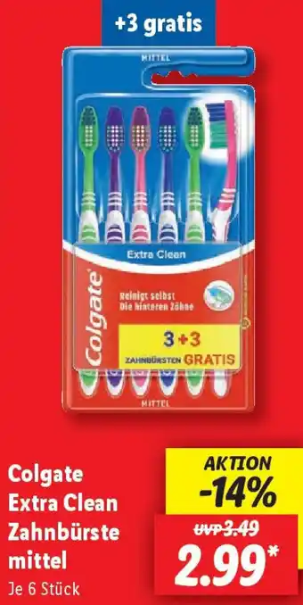 Lidl Colgate Extra Clean Zahnbürste mittel Angebot