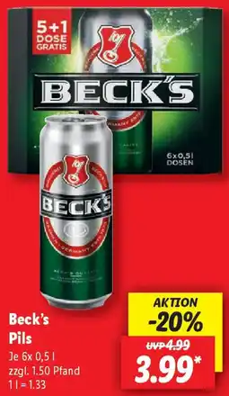 Lidl Beck's Pils Angebot