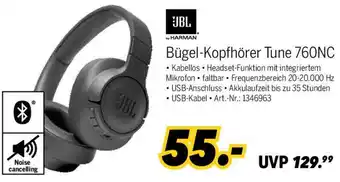 MEDIMAX JBL Bügel-Kopfhörer Tune 760NC Angebot