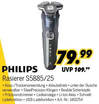 MEDIMAX PHILIPS Rasierer S5885/25 Angebot