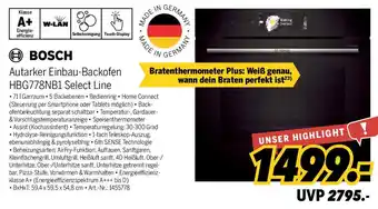 MEDIMAX BOSCH Autarker Einbau-Backofen HBG778NB1 Select Line Angebot