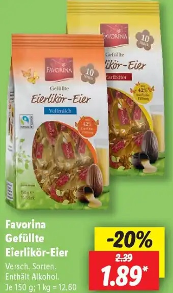 Lidl Favorina Gefüllte Eierlikör-Eier Angebot