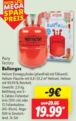 Lidl Party Factory Ballongas Angebot