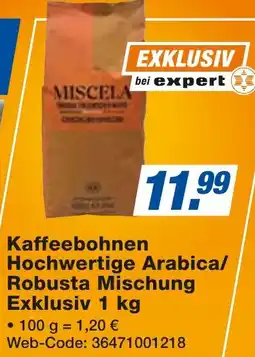 expert Techno Land Kaffeebohnen Hochwertige Arabica/ Robusta Mischung Angebot