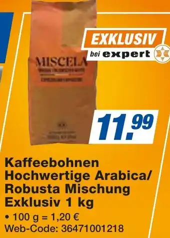 expert Techno Land Kaffeebohnen Hochwertige Arabica/ Robusta Mischung Angebot