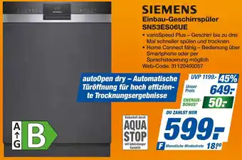 expert Techno Land SIEMENS Einbau-Geschirrspüler SN53ES06UE Angebot