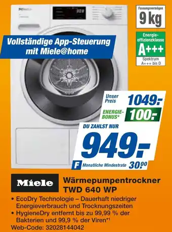 expert Techno Land Miele Wärmepumpentrockner TWD 640 WP Angebot