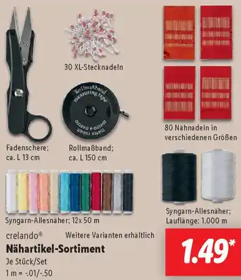 Lidl Crelando Nähartikel-Sortiment Angebot