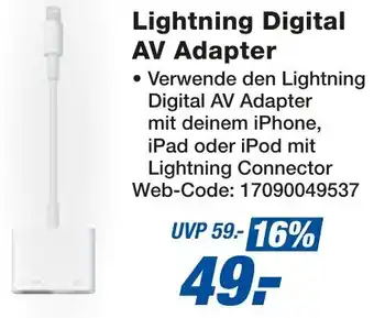 expert Techno Land Apple Lightning Digital AV Adapter Angebot