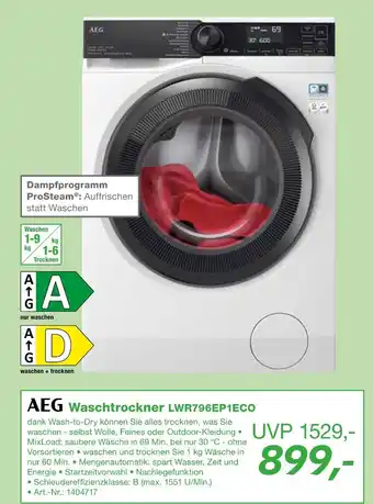 EP Aeg waschtrockner lwr796ep1eco Angebot