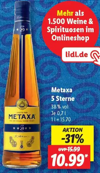 Lidl Metaxa 5 Sterne Angebot