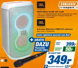 expert Techno Land JBL PARTYBOX CLUB 120 weiß oder Karaoke-Mikrofon PBM100 schwarz Angebot