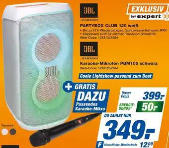 expert Techno Land JBL PARTYBOX CLUB 120 weiß oder Karaoke-Mikrofon PBM100 schwarz Angebot