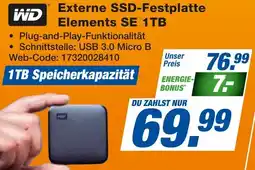 expert Techno Land WD Externe SSD-Festplatte Elements SE 1TB Angebot