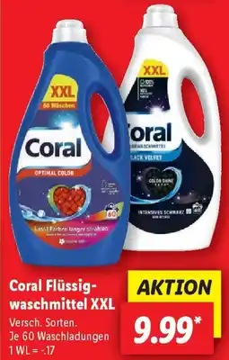 Lidl Coral Flüssigwaschmittel XXL Angebot