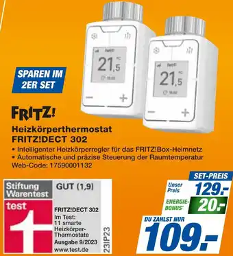 expert Techno Land FRITZ! Heizkörperthermostat FRITZ!DECT 302 Angebot