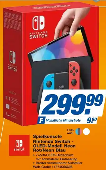 expert Techno Land Spielkonsole Nintendo Switch - OLED-Modell Neon Rot/Neon Blau Angebot