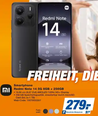 expert Techno Land Smartphone Redmi Note 14 5G 8GB + 256GB Angebot