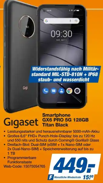 expert Techno Land Gigaset Smartphone GX6 PRO 5G 128GB Titan Black Angebot