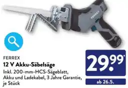 Aldi Süd FERREX 12 V Akku-Säbelsäge Angebot