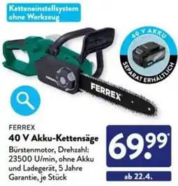 Aldi Süd FERREX 40 V Akku-Kettensäge Angebot