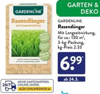 Aldi Süd GARDENLINE Rasendünger Angebot