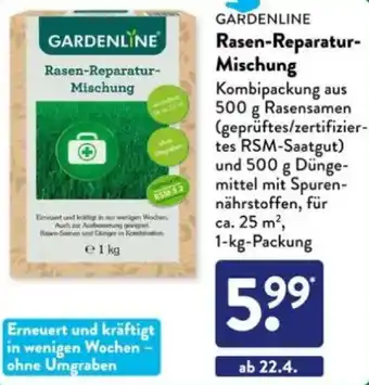 Aldi Süd GARDENLINE Rasen-Reparatur Mischung Angebot