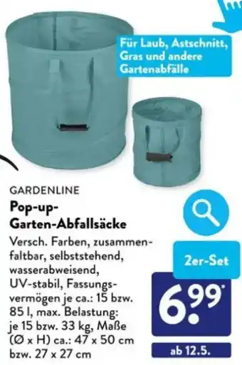 Aldi Süd GARDENLINE Pop-up Garten-Abfallsäcke Angebot