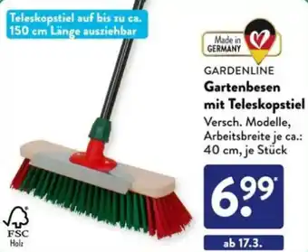 Aldi Süd GARDENLINE Gartenbesen mit Teleskopstiel Angebot