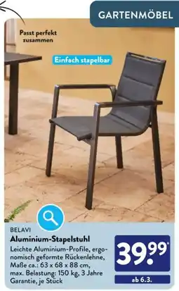 Aldi Süd BELAVI Aluminium-Stapelstuhl Angebot