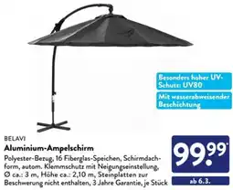 Aldi Süd BELAVI Aluminium-Ampelschirm Angebot