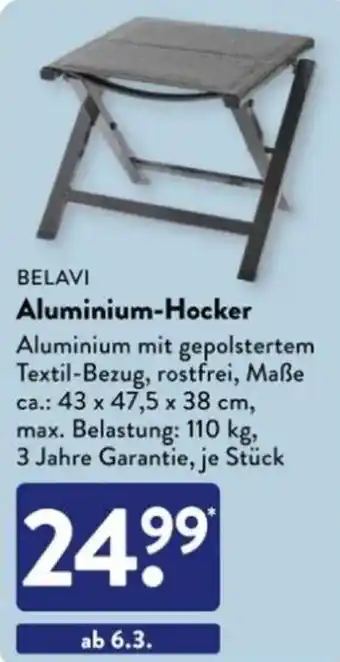 Aldi Süd BELAVI Aluminium-Hocker Angebot