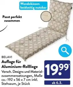 Aldi Süd BELAVI Auflage für Aluminium-Rollliege Angebot