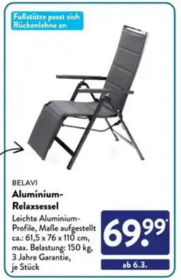 Aldi Süd BELAVI Aluminium Relaxsessel Angebot