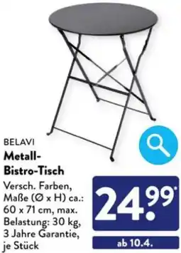 Aldi Süd BELAVI Metall Bistro-Tisch Angebot