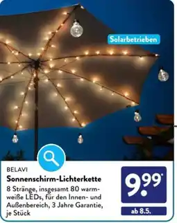 Aldi Süd BELAVI Sonnenschirm-Lichterkette Angebot