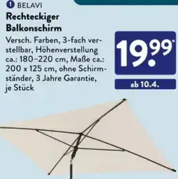 Aldi Süd BELAVI Rechteckiger Balkonschirm Angebot