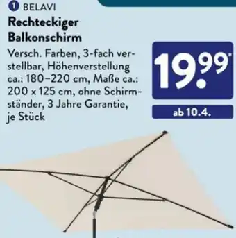 Aldi Süd BELAVI Rechteckiger Balkonschirm Angebot